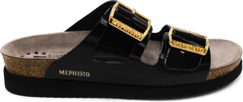 Mephisto Zwarte Sandalen met Leren Voering en Rubberen Zool Black Dames