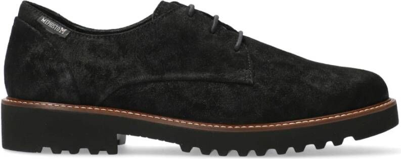 mephisto Zwarte Veterschoen voor Dames Black Dames