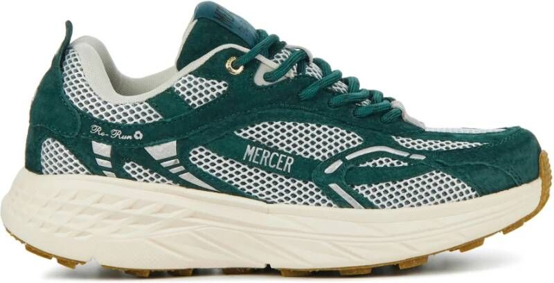 MERCER AMSTERDAM Lage Sneakers Heren Re-run Max Maat: 42 Materiaal: Suède Kleur: Groen