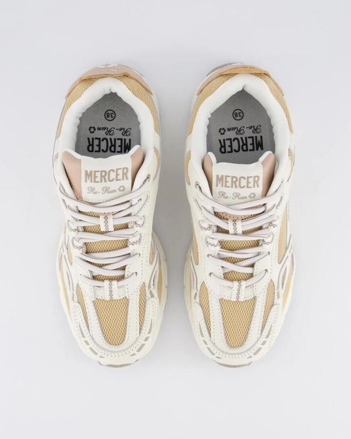 Mercer Amsterdam Nappa Re-Run Sneakers Wit Beige