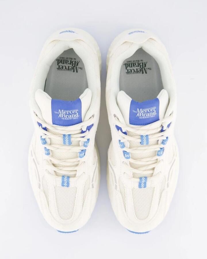 Mercer Amsterdam Suede Re-Run Max Sneakers Wit Blauw