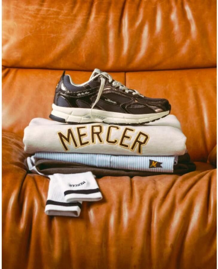MERCER AMSTERDAM Lage Sneakers Dames The Re-run Cracked Mesh Grijs - Foto 7