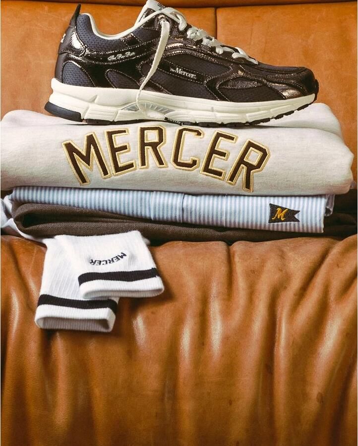MERCER AMSTERDAM Lage Sneakers Dames The Re-run Cracked Mesh Grijs - Foto 8