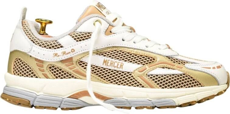 Mercer Amsterdam Elegante witte sneaker met gouden en zilveren accenten Beige Dames