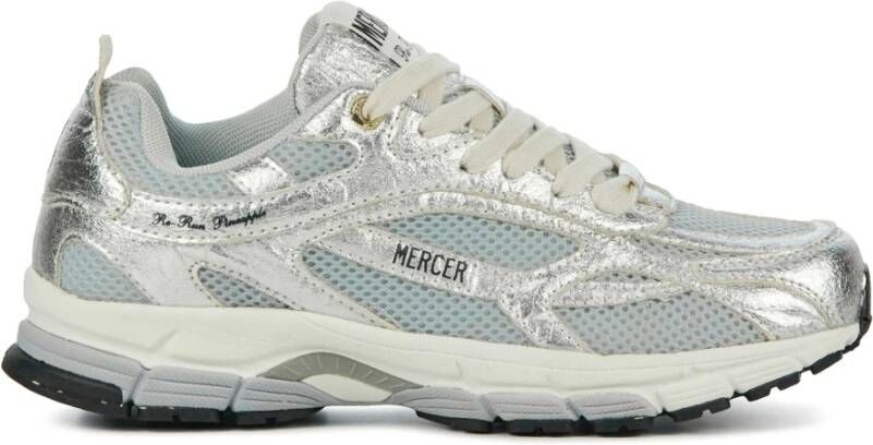 MERCER AMSTERDAM Lage Sneakers Dames Re-run Pineapple Maat: 36 Materiaal: Mesh Kleur: Zilver