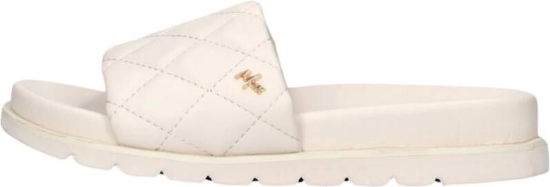 Mexx Off White Leren Look Slipper Jael White Dames