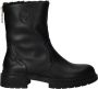 Mexx Zwarte leren enkellaarzen met gouden details Black Dames - Thumbnail 13