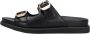 Mexx Zwarte Leatherlook Reptielenprint Slippers - Thumbnail 4