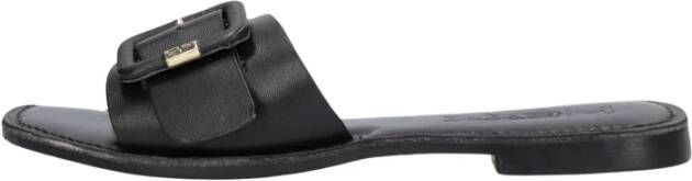 Mexx Zwarte Leren Elegante Slipper Lolli