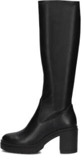 Mexx Zwarte Leren Kniehoge Laarzen Merel Black Dames