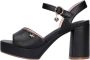 Mexx Zwarte Leren Sandalen Lauren Black Dames - Thumbnail 2