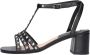 Mexx Zwarte Leren Sandalen met Pyramide Studs Black Dames - Thumbnail 3