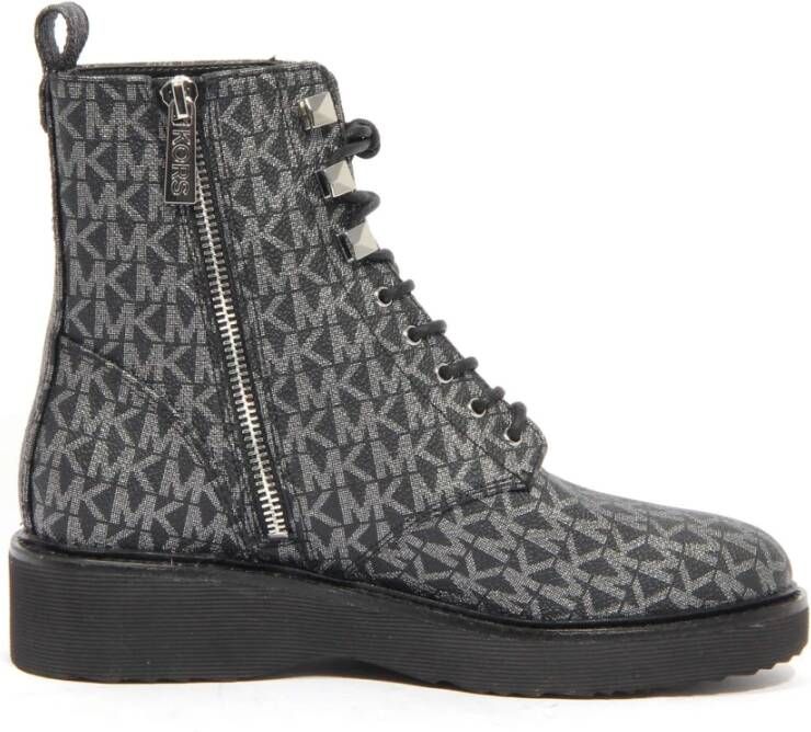 Michael Kors Anfibio Haskell Bootie Zwart Zilver Rits