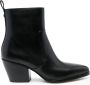 Michael Kors Zwarte leren enkellaarzen in Texaanse stijl Black Dames - Thumbnail 1