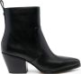 Michael Kors Zwarte leren enkellaarzen in Texaanse stijl Black Dames - Thumbnail 1