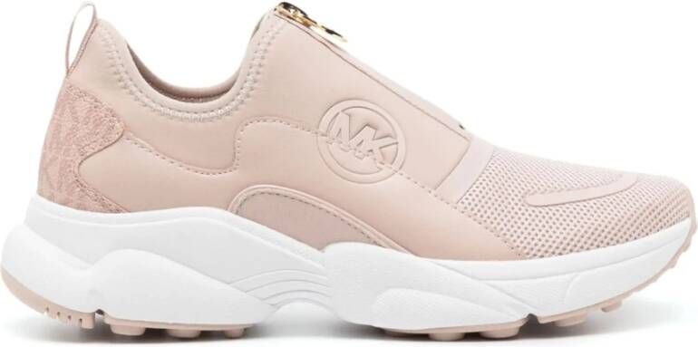Michael Kors Beige Zip Trainer Sneakers