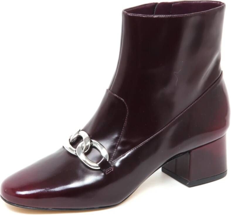 Michael Kors Bordeaux Leren Enkellaars