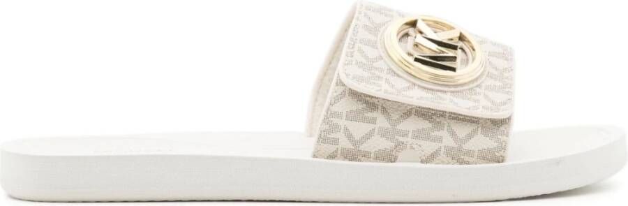 Michael Kors Charm Slide Pantoffels Beige Dames
