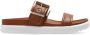 Michael Kors Lichtbruine Leren Slide Sandaal Brown Dames - Thumbnail 1