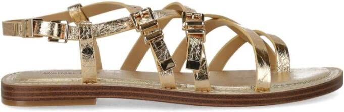 Michael Kors Gouden platte sandalen met metalen details