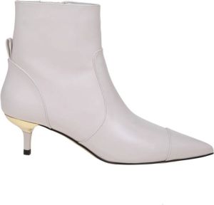 Michael Kors Crèmekleurige leren enkellaarzen Beige Dames
