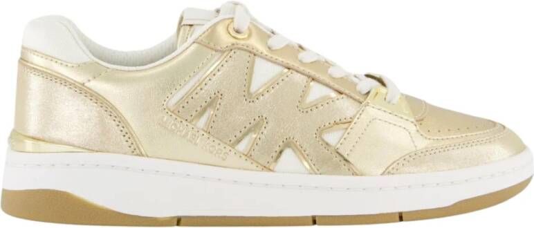 Michael Kors Gouden Lace Up Sneakers Rebel Stijl Yellow Dames