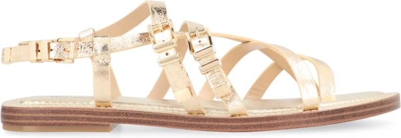 Michael Kors Darrington Crackled Metallic Leather Sandal