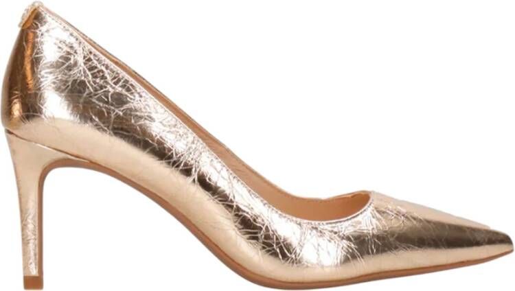 Michael Kors Elegante Metallic Leren Pump Schoenen Yellow Dames