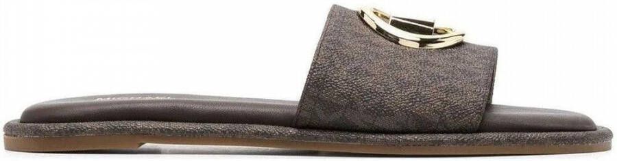 Michael Kors embellished logo slide Bruin Dames