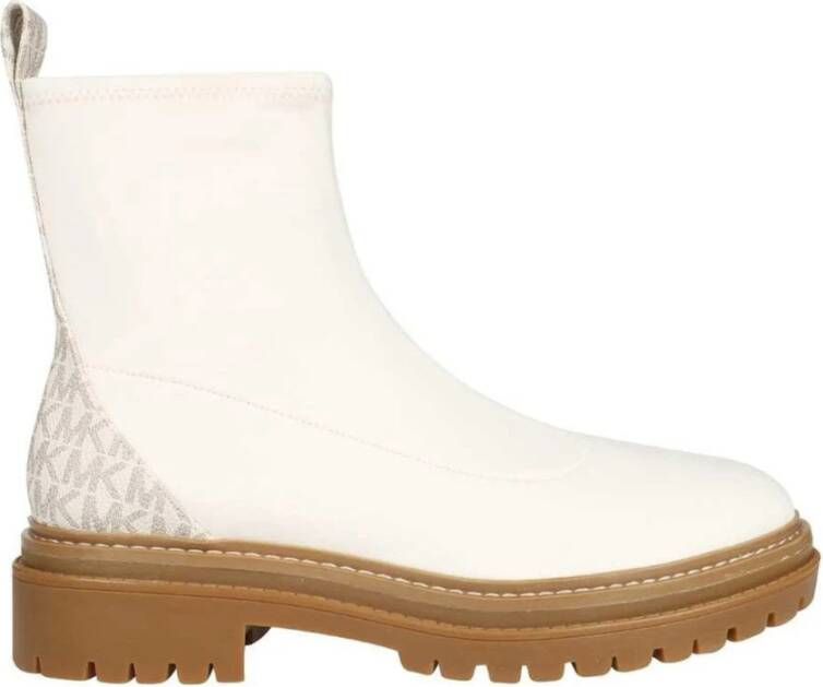 Michael Kors Crèmekleurige Enkellaarzen White Dames