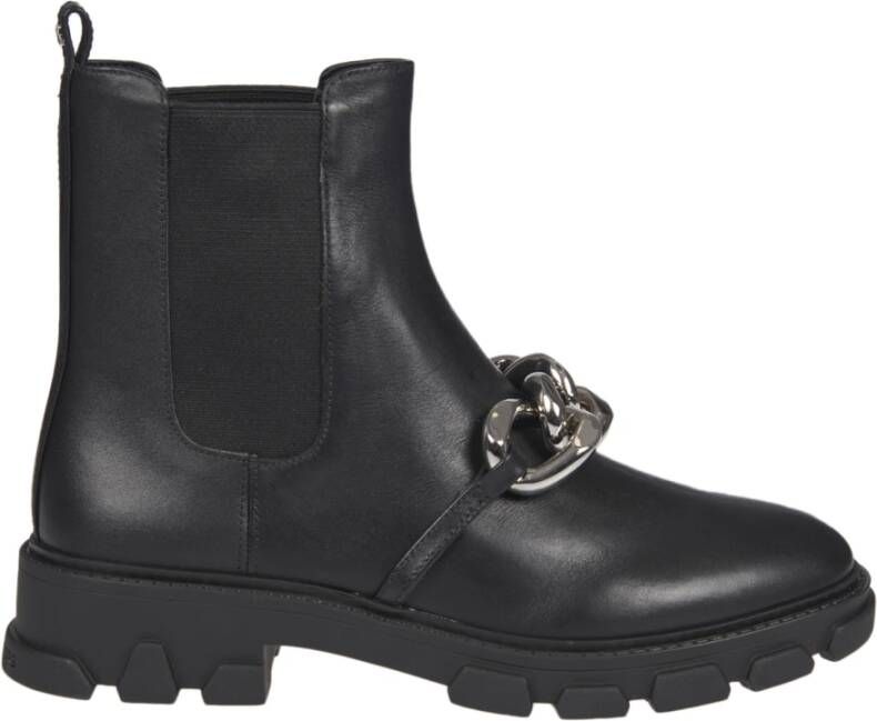 Michael Kors Stijlvolle Leren Laarzen voor Vrouwen Black Dames