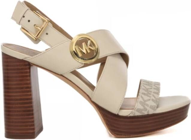 Michael Kors Dames Vera Platform Sandaal Wit Beige Dames