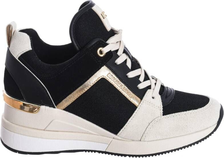 Michael Kors Georgie Tricolor Leren en Canvas Sneaker Black Dames