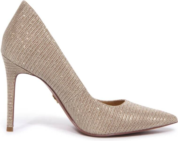 Michael Kors Glitter Chain Mesh Pump Pale Gold