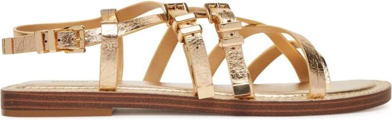 Michael Kors Gouden metallic leren sandalen