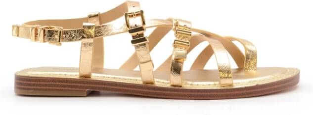 Michael Kors Gouden platte sandalen met metalen details