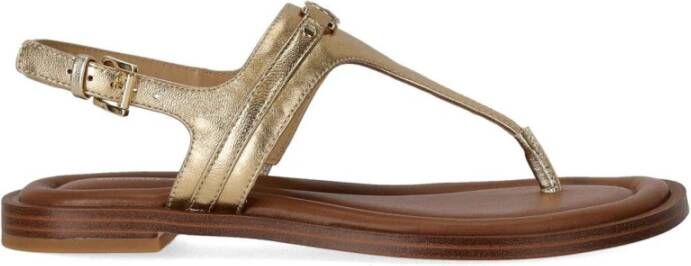 Michael Kors Gouden T-Strap Teenslipper met Logo