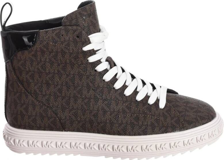 Michael Kors Grove Leren High Top Sneaker Brown Dames