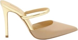 Michael Kors Jessa Leren Pump met Gouden Detail Bruin Dames