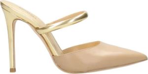 Michael Kors Jessa Leren Pump met Gouden Detail Bruin Dames