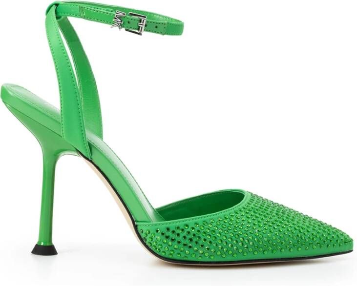 Michael Kors Groene Sandalen met Strass Hiel Green Dames