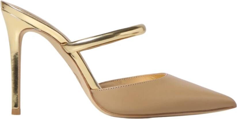 Michael Kors Jessa Leren Pump met Gouden Detail Bruin Dames