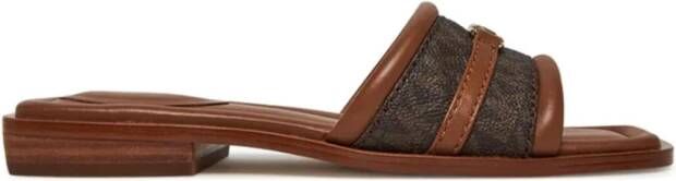 Michael Kors Leren Slide Sandaal met Logoprint