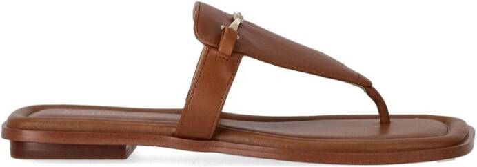 Michael Kors Leren Teenslipper met Gouden Klem