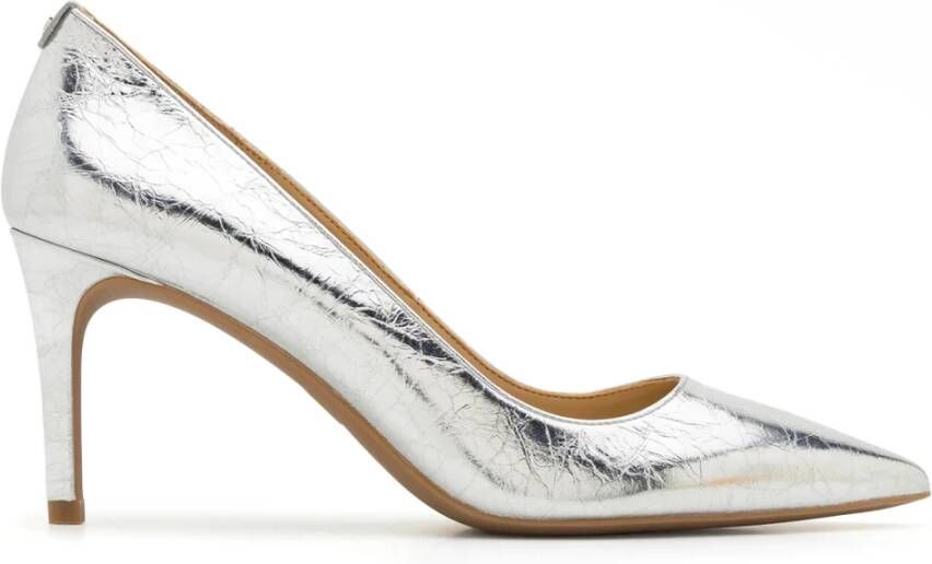Michael Kors Metallic Crackle Leder Alina Flex Pumps Gray Dames