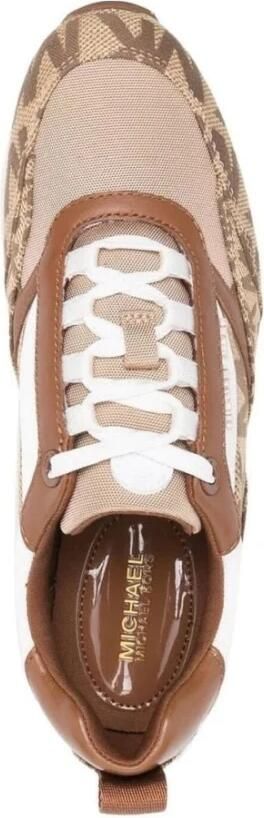 Michael Kors Allie Stride leren sneakers bruin beige wit - Foto 17