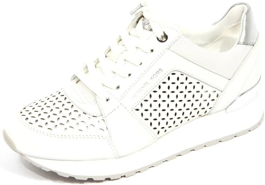 Michael Kors Witte Leren Billie Trainer Schoenen