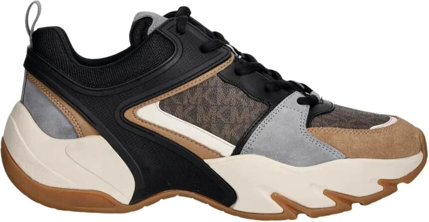 Michael Kors Sneakers laag 'CHASE' brokaat donkerbruin grijs zwart