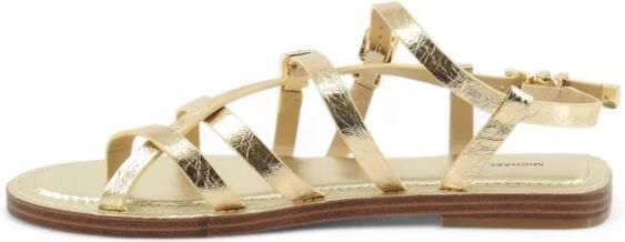 Michael Kors Darrington Crackled Metallic Leather Sandal