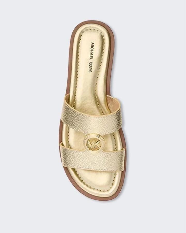 Michael Kors Dames Platte sandalen Erin Flat Sandal Goudkleurig Leer - Foto 3